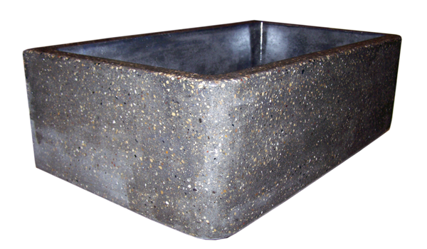 Black Cast Stone Apron Sink Photo