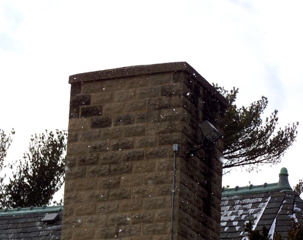 Chimney with new stone