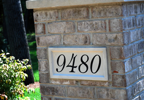 featured engraved sign, address stone