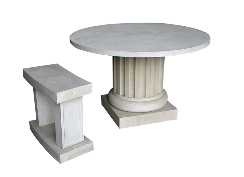 Cast Stone Table with Bench MS 500