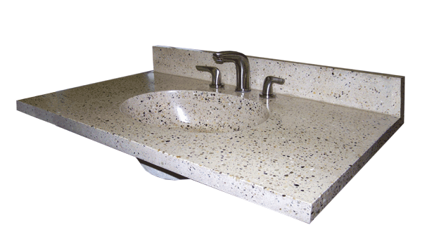 Cast Stone Oval Basin Sink Vanity Top